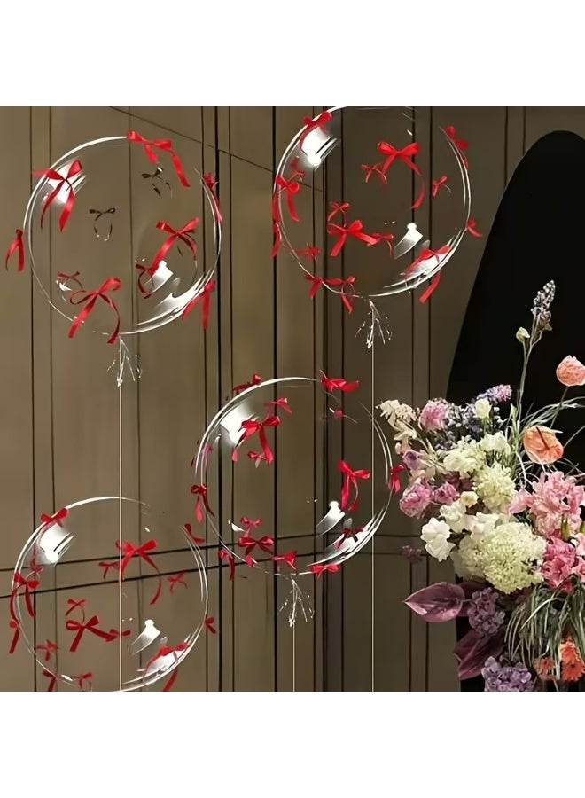 Kandid مجموعة بالونات فقاعية شفافة على شكل ربطة عنق 47 قطعة (ربطة حمراء) - Image 4